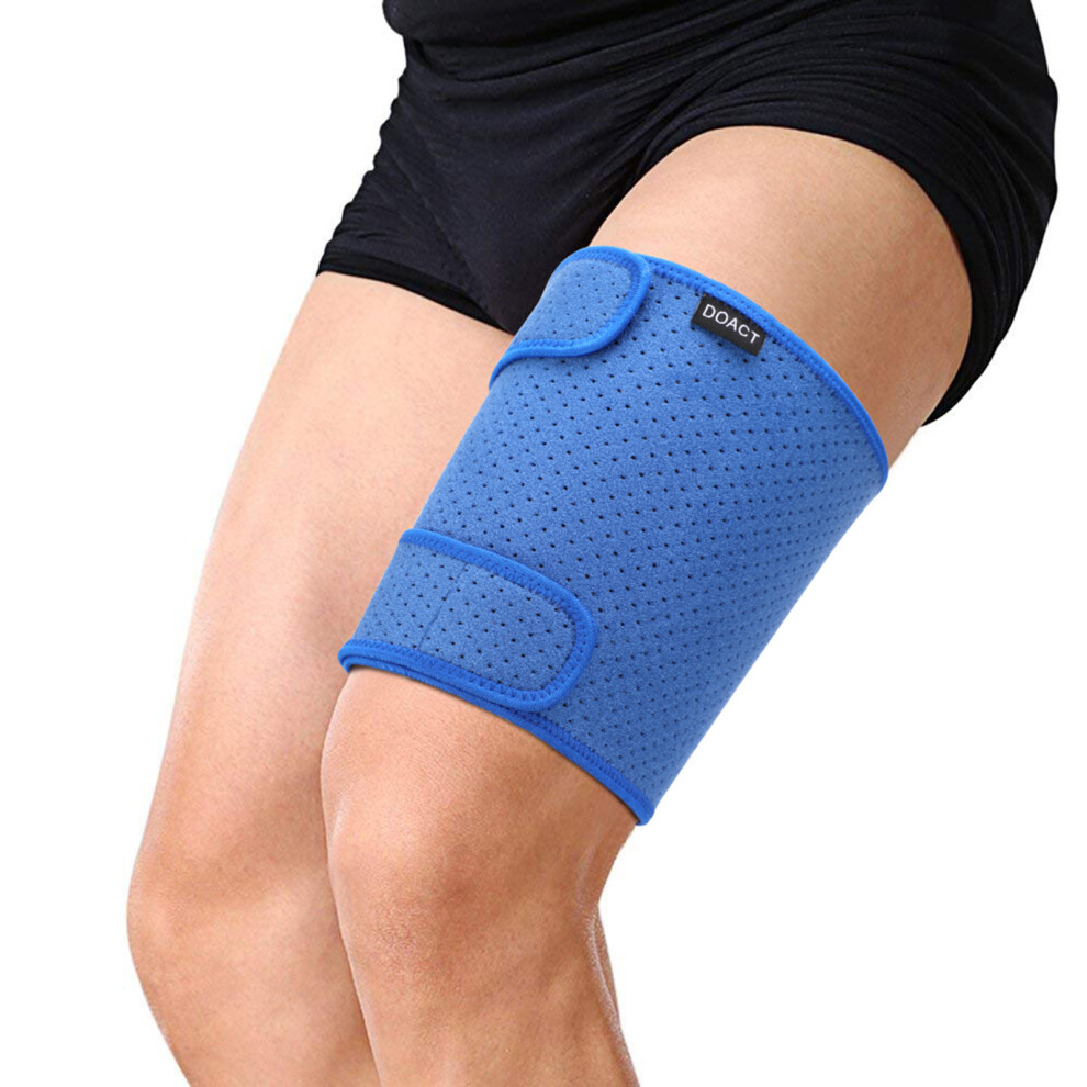 Breathable Non-Slip Upper Leg Brace with Four-Way Stretch Material, Neoprene Hamstring Quad Wrap for Pain Relief for Sciatica Targeted Compression
