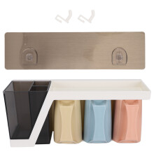 Wandgemonteerde tandenborstelhouder voor de badkamer, badkameraccessoire met ruimtebesparende opbergruimte, eenvoudig te installeren,