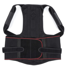 Cinta de suporte lombar para alívio da dor lombar e correção postural com tiras de suporte removíveis, tecido respirável e alças ajustáveis.