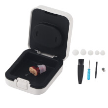 Amplificateur auditif conçu par un médecin, offrant une qualité sonore exceptionnelle, dispositif de réduction du bruit rechargeable, discret et