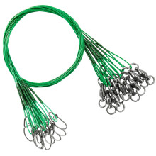 Rustproof Rigs Fishing Leader with Steel Swivel, Carabiner Wire, 20pcs