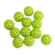Langlebige 74mm grüne Outdoor-Picklebälle 12er-Pack mit 40 Löchern