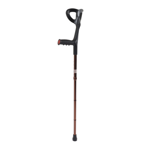 Foldable Walking Cane Crutch Adjustable Brown ABS Iron 465g