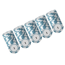 20-teiliges Poker-Chip-Set mit großer Nummerierung, aus Ton und Eisen hergestellt