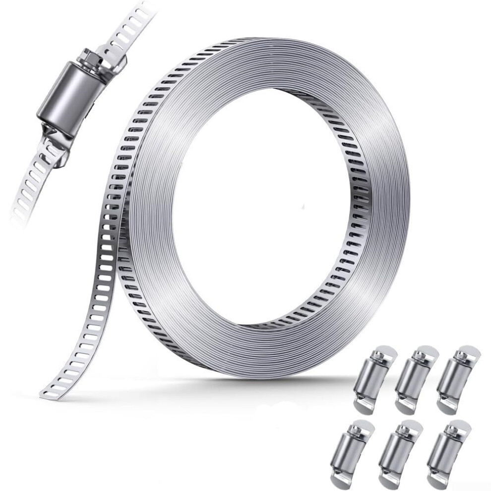 Stainless Steel Hose Clamps Kit 304 Adjustable Worm Gear For Automotive And Industrial Leakproof Fit 9382693165619