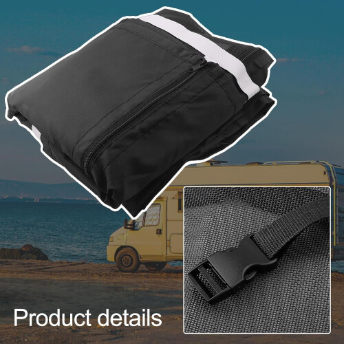 Van Fly Screen for Ducato Ram ProMaster, Black Privacy Mesh Door with BugProof Ventilation, RollUp 2