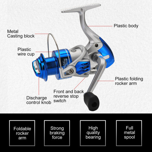 3000 Spinning Fishing Reel 13BB Interchangeable Handle 5.2:1 Speed 2