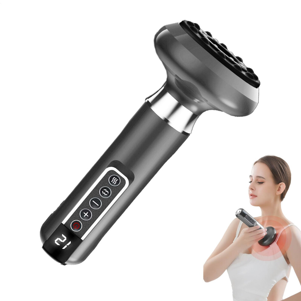 Gray Cellulite Massager With Heat Therapy And Adjustable Modes For Thighs Abdomen Body Sculpting