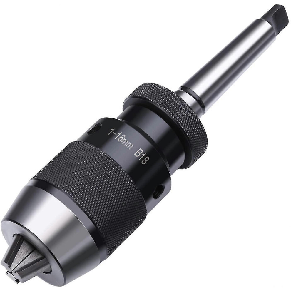Heavy Duty Keyless Drill Chuck, 1-16Mm, Mt2-B18 Arbor, Self-Tightening Drill Chuck 6901508038684