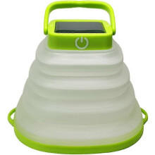 Luz de Acampamento, Bateria de Lítio de 500mAh, Design Plegável, LED com Três Níveis de Ajuste de Brilho, Carregamento Dual Solar e USB
