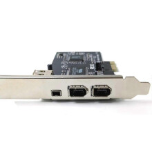 PCIe Firewire-kaart, PC+Metaal, 400/200/100Mbps, Plug and Play