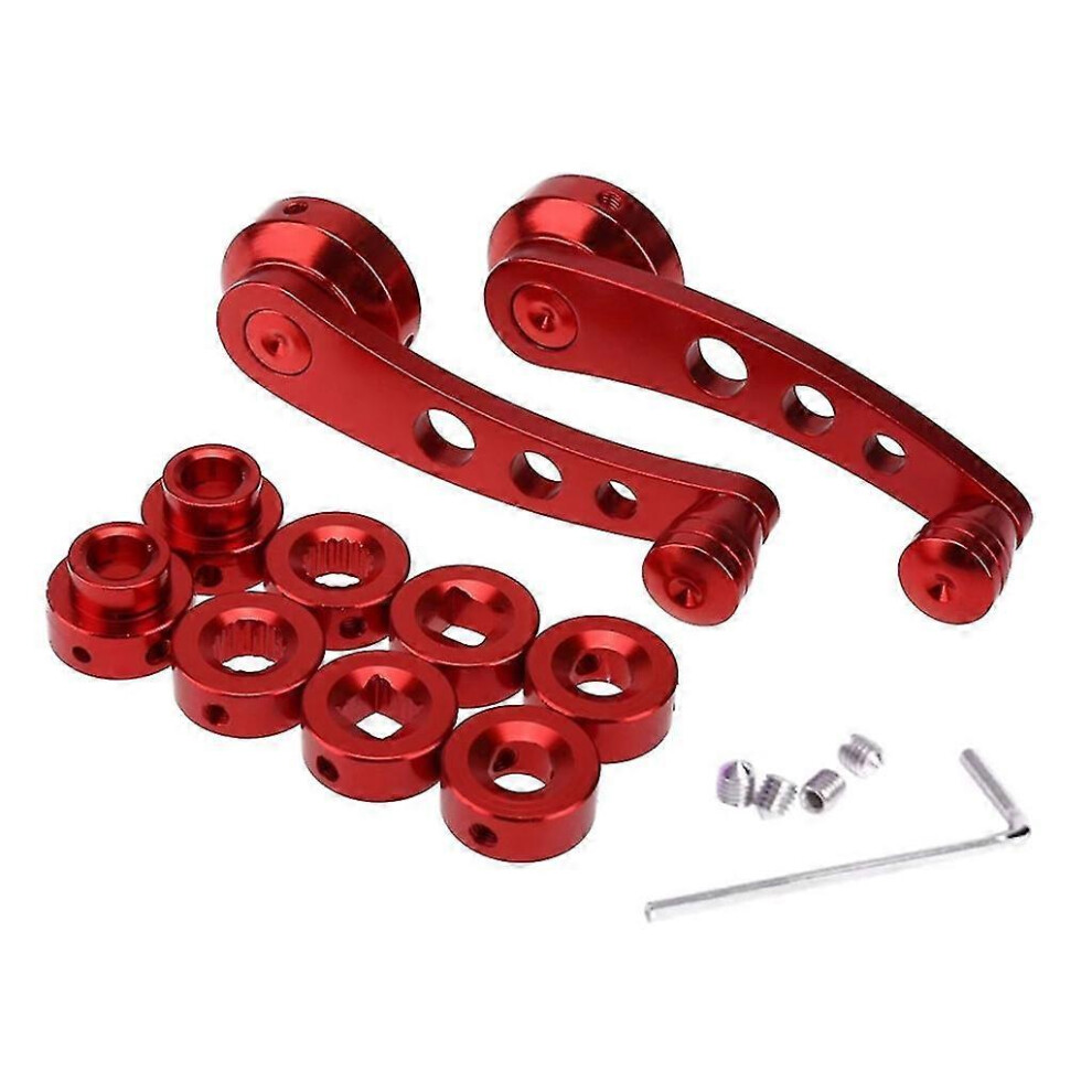 Window Crank Handle Aluminum Alloy 2-Piece Set With Hard Anodized Treatment Red 6901508040533