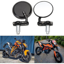 Motorcycle Rearview Mirrors, 8cm Diameter Round Mirrors, 360 Degree Rotation Universal (1 Pair)
