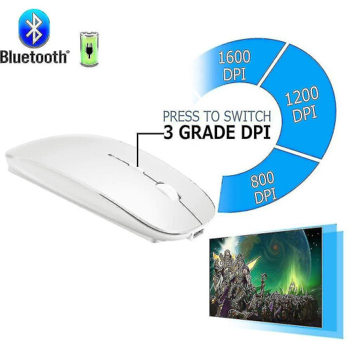 Wireless Bluetooth Mouse Version 4.0 White Optical Chip 450mAh Battery 8-Minute Sleep Mode 1