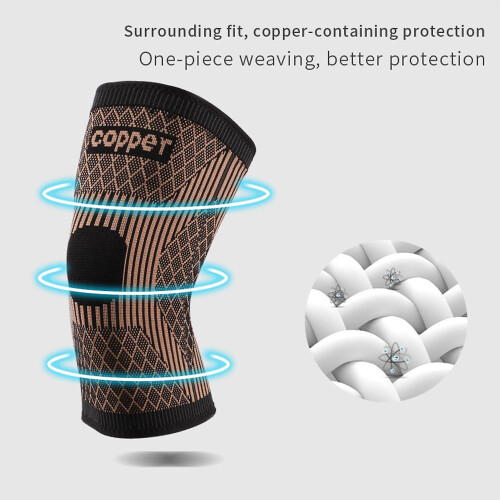 Kupferfaser-Kniepolster 3D-Weberei Braun L Kompression Wärme Schutz 2