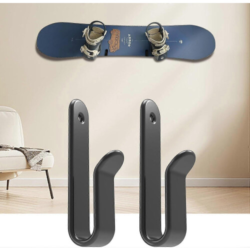 Snowboard Wall Mount Clips, 4pcs, Steel Rubber Rustproof Removable 1