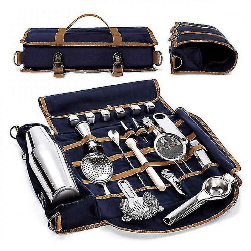 Bartender Tool Storage Bag Canvas Portable Style Blue Single Bag Without Tools