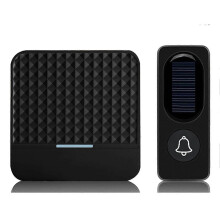 Sonnette sans fil solaire, prise américaine noire, étanche IP65 300M, matériau en plastique