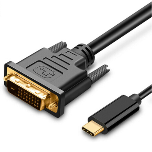 Καλώδιο USB-C σε DVI Με Χρυσό镀金 Connector Μαύρο Ανάλυση 4K 1,8 Μέτρα 1