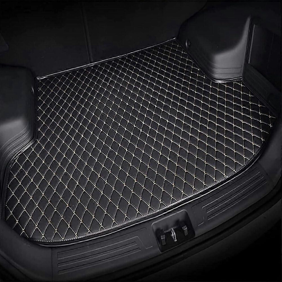 Car Leather Trunk Mat For Jeep Compass 2018-2024 With Audio Scratch Resistant And Dirt Proof D - Normal Black/Beige 6901508046719