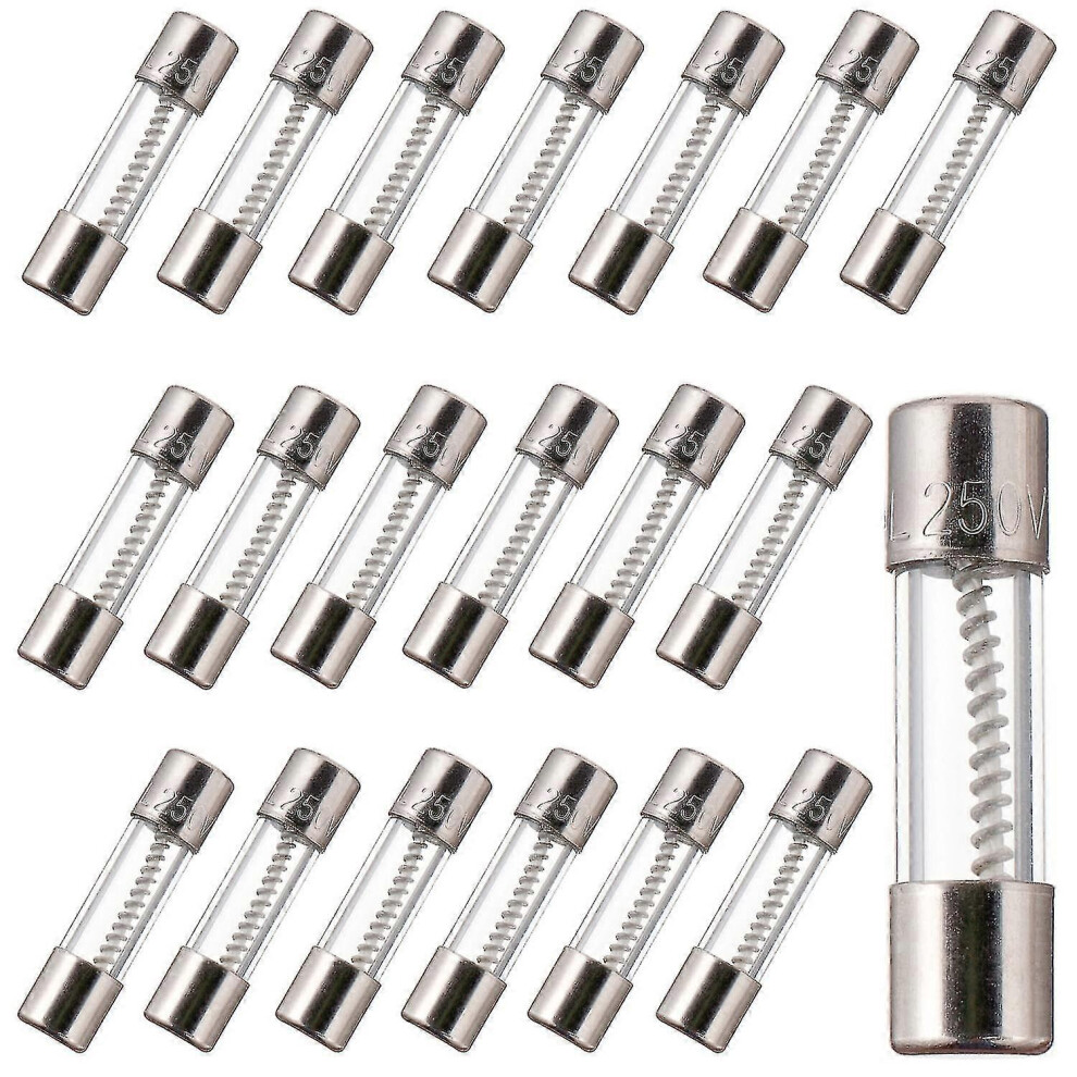 Slow Blow Glass Fuse, 3.15A 250V 5X20mm 20 Pcs, Time Delay Characteristic Resistant To Inrush Current 6901508046122