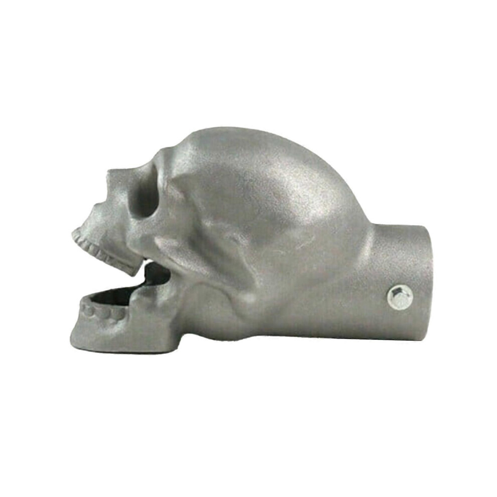 Skull Exhaust Pipe Tail Throat 12Cm Metal Material Dust Rain Rock Proof Silver 6901508045729