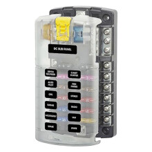 12-circuits zekeringkast type 5026 met aardingsbeschermingsdeksel 32V 100A (grijs)