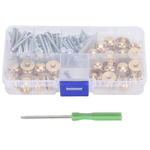 Durable Fastening Leather Rivets, Corrosion Resistant Solid Brass Rust Proof Metal Studs High Precision DIY Leather Accessories With Installation