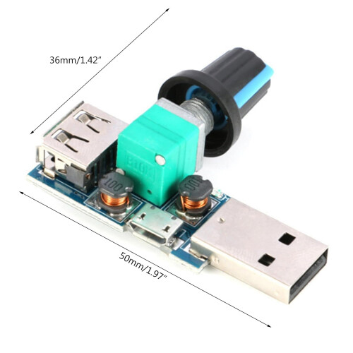 5W 412V Fan Speed Controller, USB Stepless Governor Module, Adjustable USB Fan Volume Controller, DC Motor Controller 2