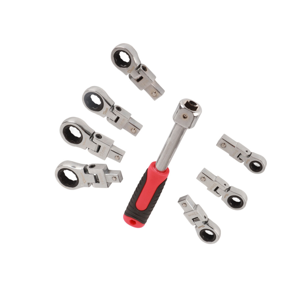 Compact 8-Piece Ratchet Wrench Set 180 Flex Head For Tight Spaces 4961375335448