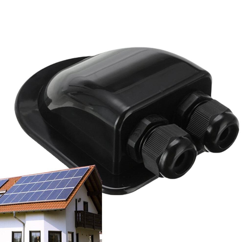 Solar Panel Junction Box With Waterproof Cable Entry Gland, Curved Double Port Design For Rv, Boat, Roof 9094768801369