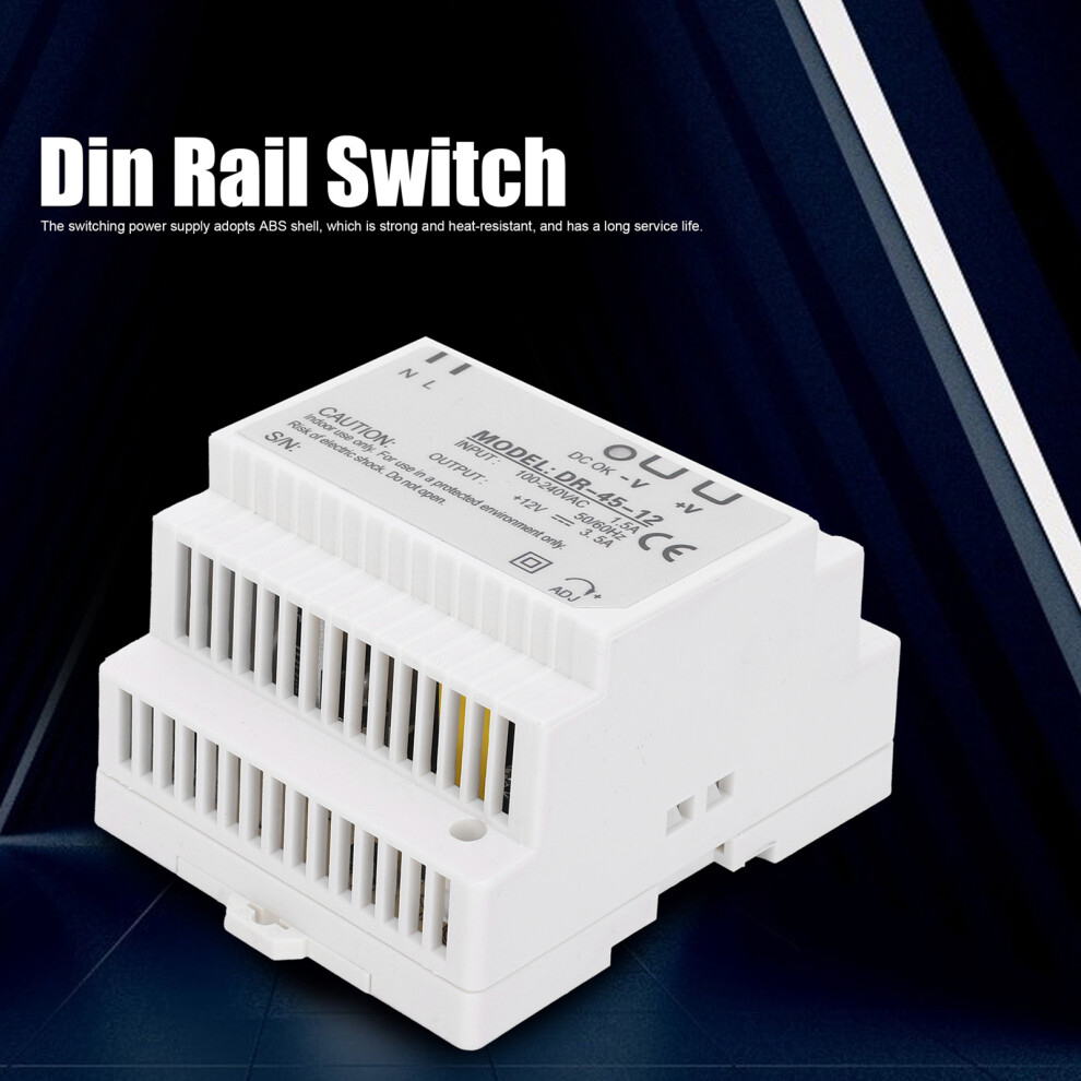 Dr-45-12 45W 12V Industrial Din Rail Power Supply 78Mm X 28.4Mm 9301379065968