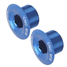 2Pcs MTB Crank Cover Bolts M18 Aluminum Alloy Fixed Screw Blue