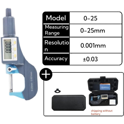 025mm Digital Outside Micrometer Precision Measuring Tool for Metalwork 5075mm 2