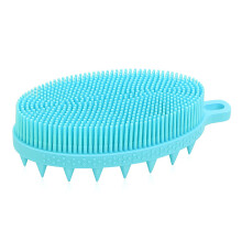 Esponja de banho com espuma abundante, design 2 em 1 para esfoliação e lavagem, fácil de limpar e higiênica, cabo antiderrapante para uma