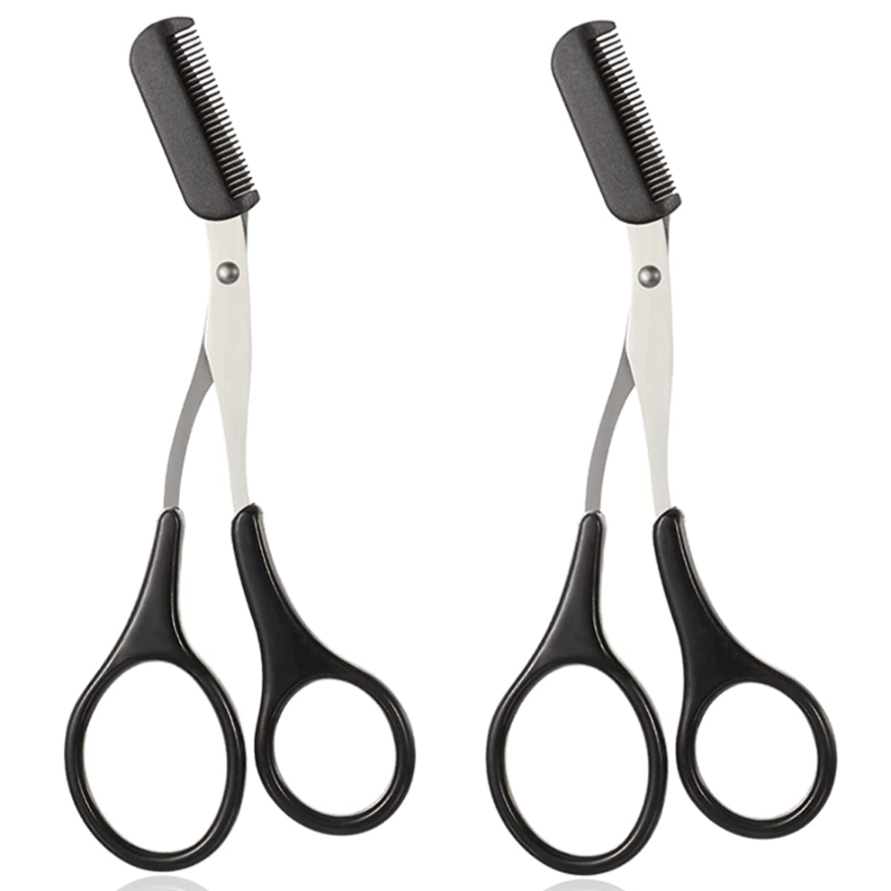 Professional Eyebrow Trimmer Scissors, Stainless Steel Blades With Detachable Comb For Customized Grooming For Halloween Parties For Nightclubs