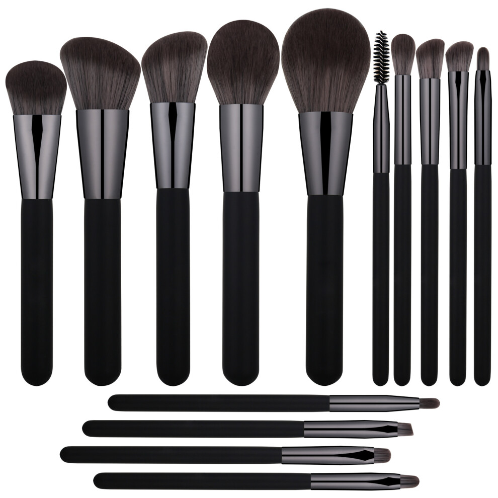 Makeup Brushes Set with 15Pcs Professional Quality Brushes, Complete Beauty Set Featuring Stylish Wooden Handles, Vegan Synthetic Fibers for a Luxuri