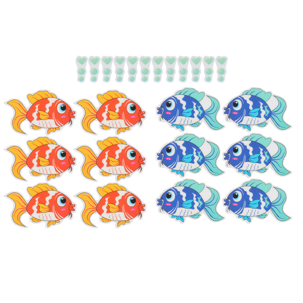 Fish Shape Non-Slip Bathtub Stickers, Cute Non-Slip Stickers with Ocean Themed Design for Kids Bath Time Safety, Easy to Apply Waterproof Decals for