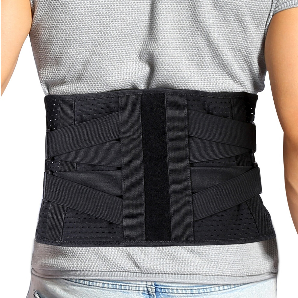 Lumbar Support Belt for Lower Back Pain, Breathable Waist Support Belt with Adjustable Compression, Scoliosis Herniated Disc Relief Back Brace Featur