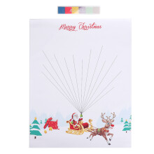 Christmas-Themed Canvas Artwork, Scratch Resistant And Durable, Vintage Christmas Fingerprint Guest Signature Painting For Home Ornament Decor