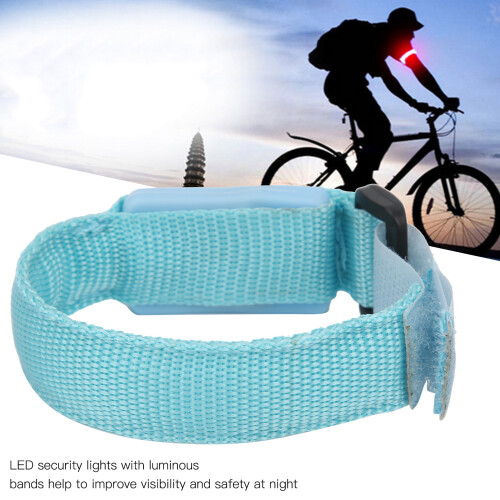 Adjustable LED Armband for Night Running - Blue 2cm Wide 3 Modes 2