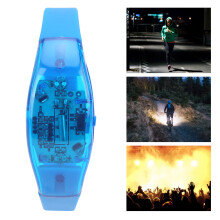 Night Running LED Silicone Wristband, Adjustable, Flashing, 2 Batteries