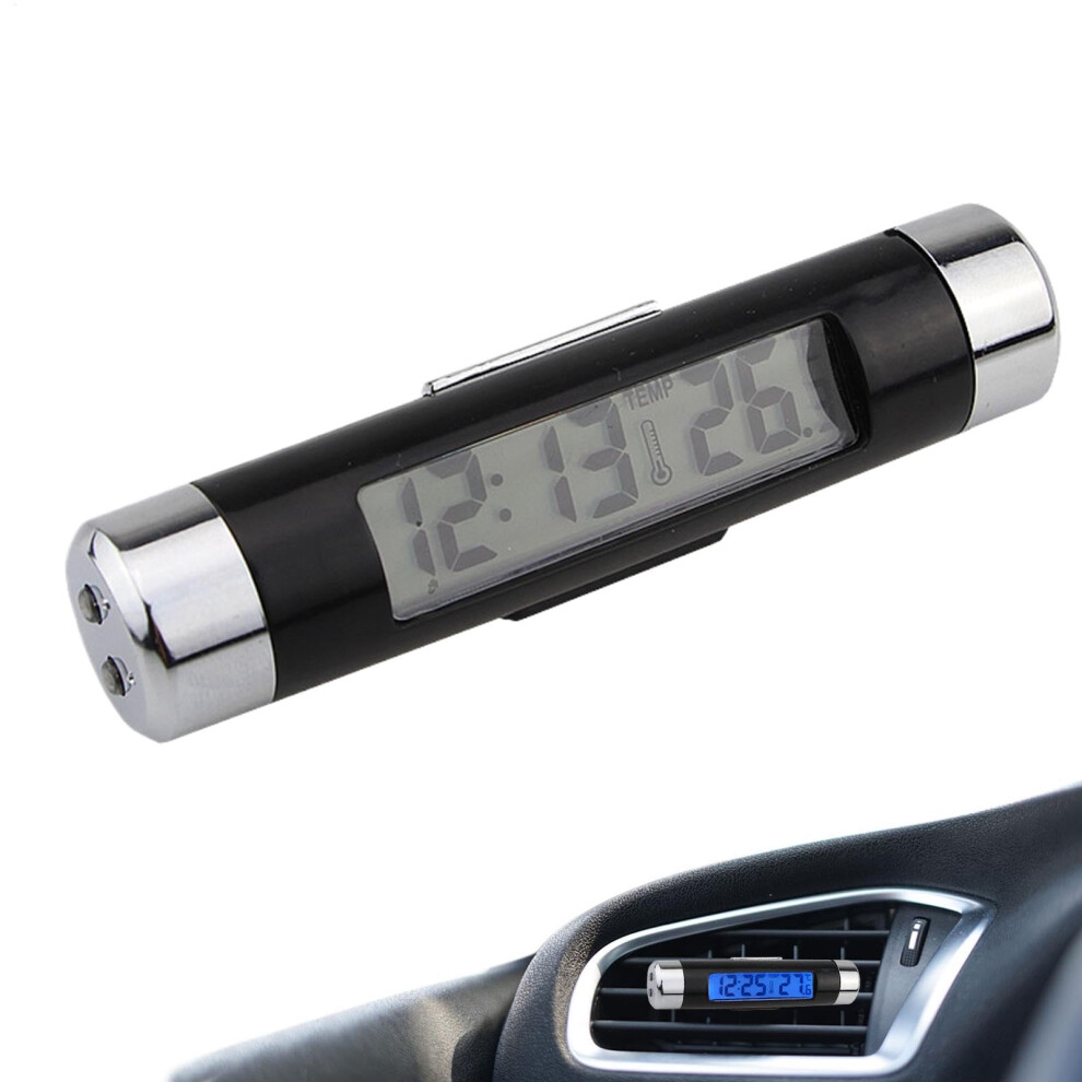 Car Digital Clock With Temperature Gauge, Back, Night For Vehicle Dashboard Blue/Light 9187378821572