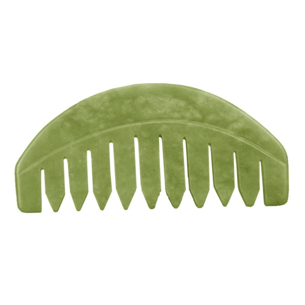 Unisex 1 Piece Jade Head Massage Comb With Teeth, Gentle Scalp Massage And Promotes Blood Circulation To Relieve Headaches, Jade Material.