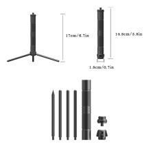 Aluminium-Campinglaternenständer 17 cm, faltbarer Dreibein-Ständer & Telefonhalter