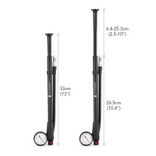 300 PSI Hochdruck-Fahrradpumpe mit Manometer, Aluminium, 33-51,8 cm