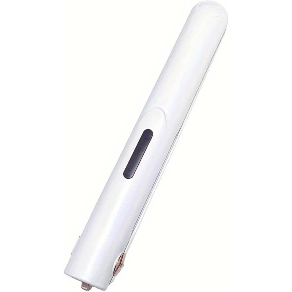 White Cordless Mini Hair Straightener And Curler Usb Rechargeable 2In1 Travel Size