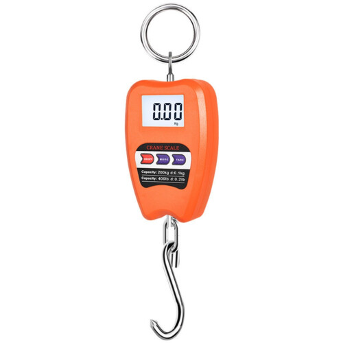 200kg Digital Hanging Scale Heavy Duty ABS Hook Design LCD Display Commercial Use  Precision