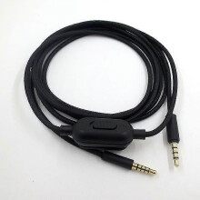 Cabo de Áudio de 3.5mm, Comprimento de 2 Metros Compatível com as Sériess G233/G433/G Pro (Preto), Controle de Volume Rotativo