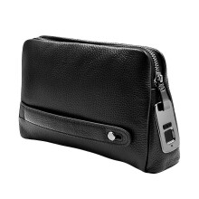 Men's Leather Briefcase 1 piece 23.5X14X5cm Fingerprint Unlock 0.5S Recognition TYPE-C Charging